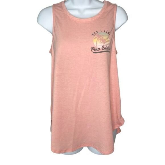 Lyric & Culture Womens M I Like Pina Coladas Tank Top - Picture 1 of 5